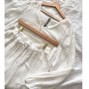 Raquel Allegra Cotton Gauze Lounge Pant Set
